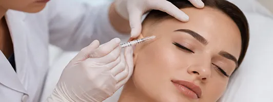 Aplicação de harmonização facial