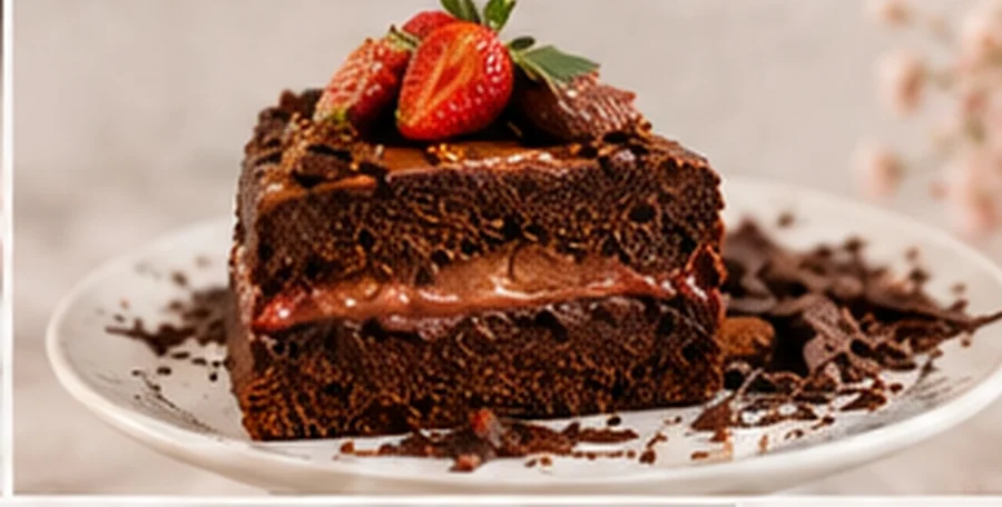 Fatia de bolo de chocolate Amora